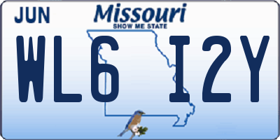 MO license plate WL6I2Y