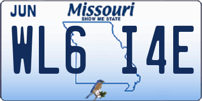 MO license plate WL6I4E