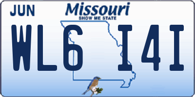 MO license plate WL6I4I