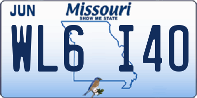 MO license plate WL6I4O