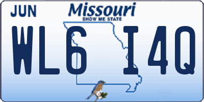 MO license plate WL6I4Q