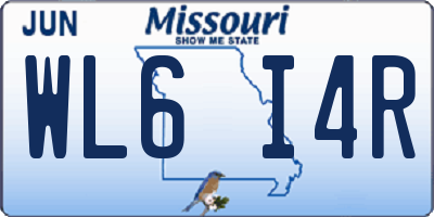 MO license plate WL6I4R