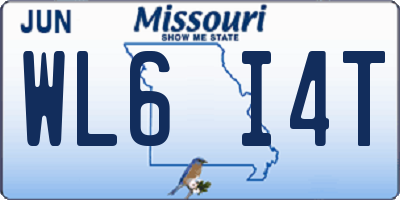 MO license plate WL6I4T