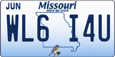 MO license plate WL6I4U