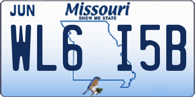 MO license plate WL6I5B