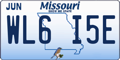 MO license plate WL6I5E