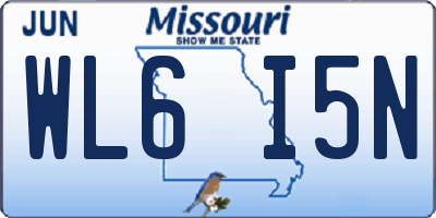 MO license plate WL6I5N