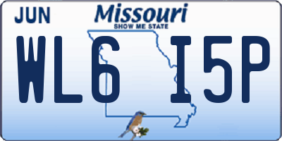 MO license plate WL6I5P