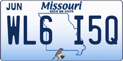 MO license plate WL6I5Q