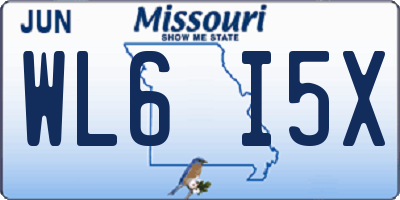 MO license plate WL6I5X
