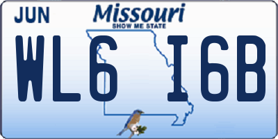MO license plate WL6I6B