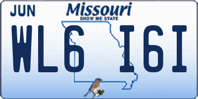 MO license plate WL6I6I