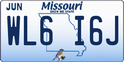 MO license plate WL6I6J