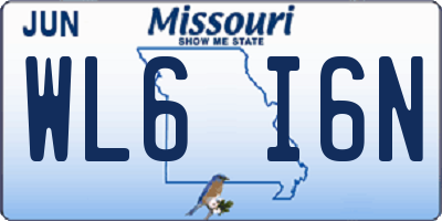 MO license plate WL6I6N