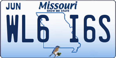 MO license plate WL6I6S