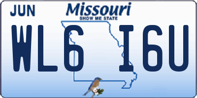 MO license plate WL6I6U