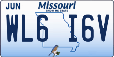 MO license plate WL6I6V