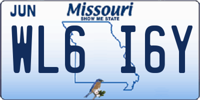 MO license plate WL6I6Y