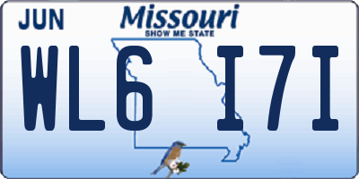 MO license plate WL6I7I