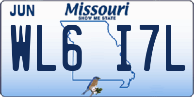 MO license plate WL6I7L