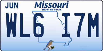 MO license plate WL6I7M