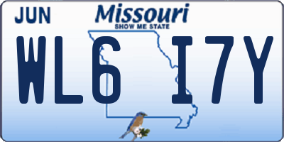 MO license plate WL6I7Y