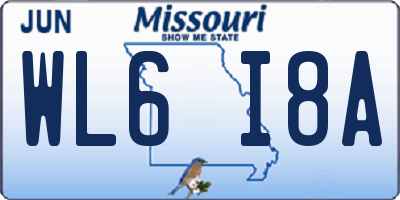 MO license plate WL6I8A