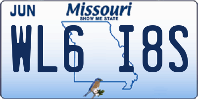 MO license plate WL6I8S