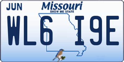 MO license plate WL6I9E