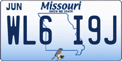 MO license plate WL6I9J