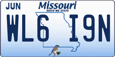 MO license plate WL6I9N