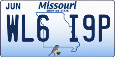 MO license plate WL6I9P