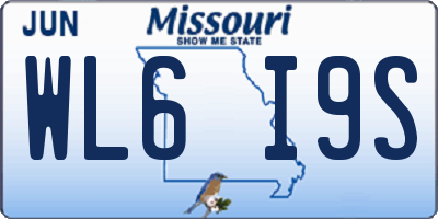 MO license plate WL6I9S