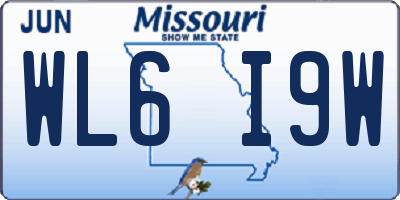 MO license plate WL6I9W