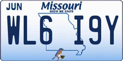 MO license plate WL6I9Y