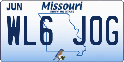 MO license plate WL6J0G