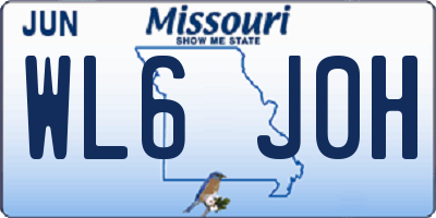 MO license plate WL6J0H
