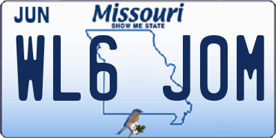 MO license plate WL6J0M