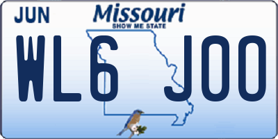 MO license plate WL6J0O