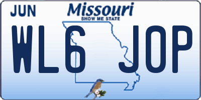 MO license plate WL6J0P