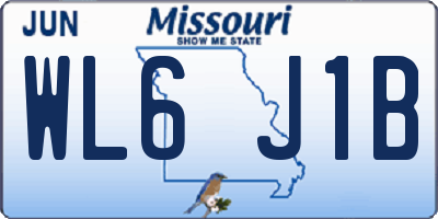 MO license plate WL6J1B