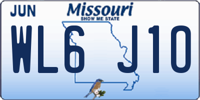 MO license plate WL6J1O