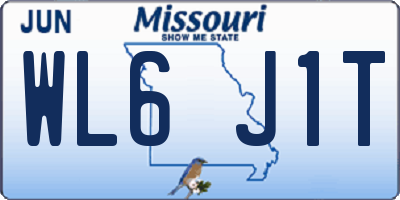 MO license plate WL6J1T