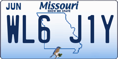 MO license plate WL6J1Y