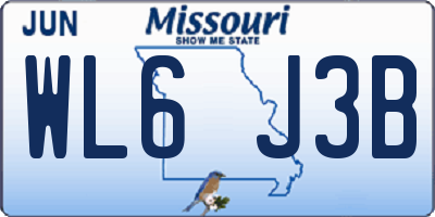 MO license plate WL6J3B