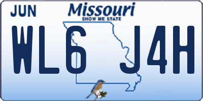 MO license plate WL6J4H
