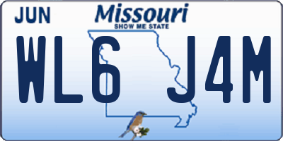 MO license plate WL6J4M