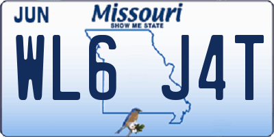 MO license plate WL6J4T