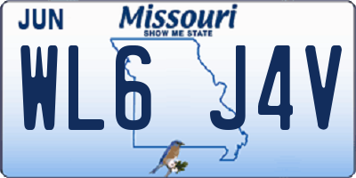 MO license plate WL6J4V