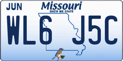 MO license plate WL6J5C